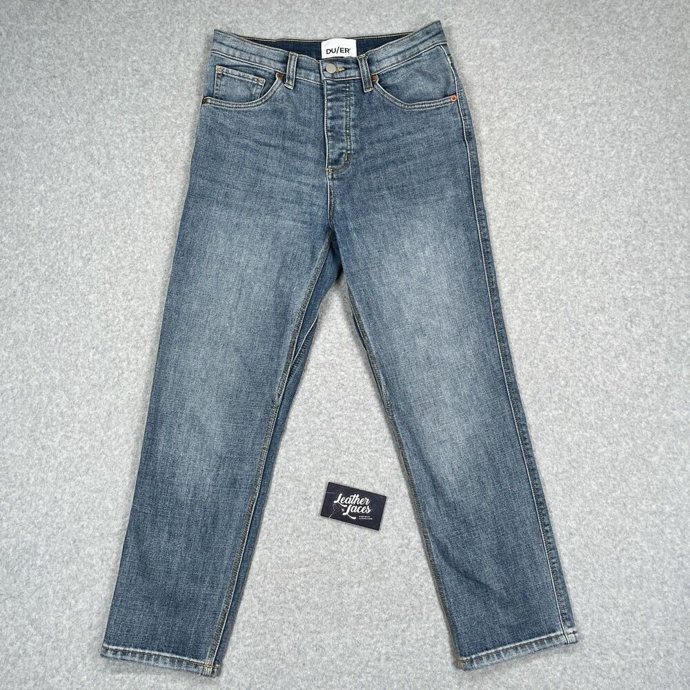 DUER High Rise Straight Leg Jean
